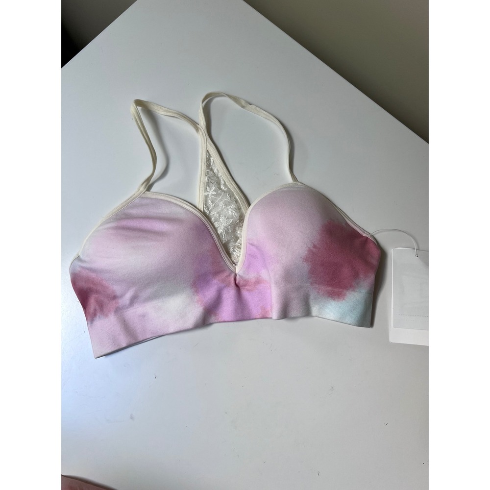 Nordstrom Girls Tie Dye Lace Racerback Bralette Pink Purple Size L 14